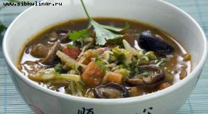 Овощной суп с грибами