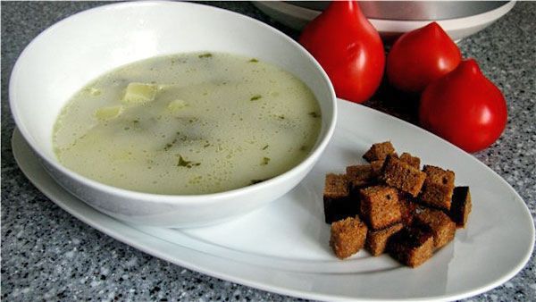 Суп картофельный с брынзой
