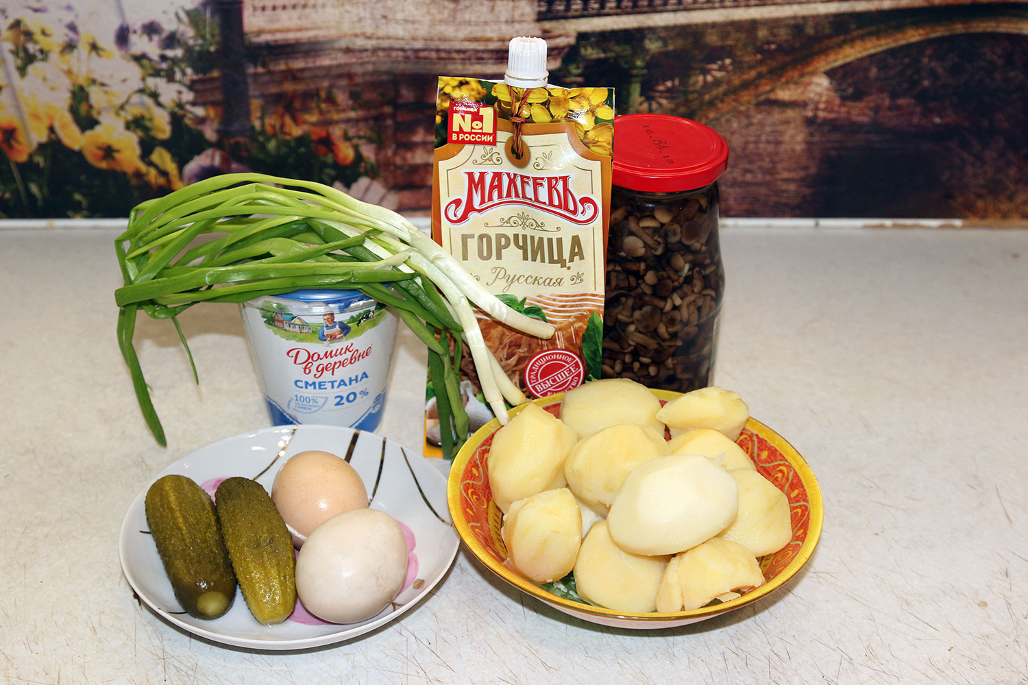 Ингредиенты для грибного салата с картофелем