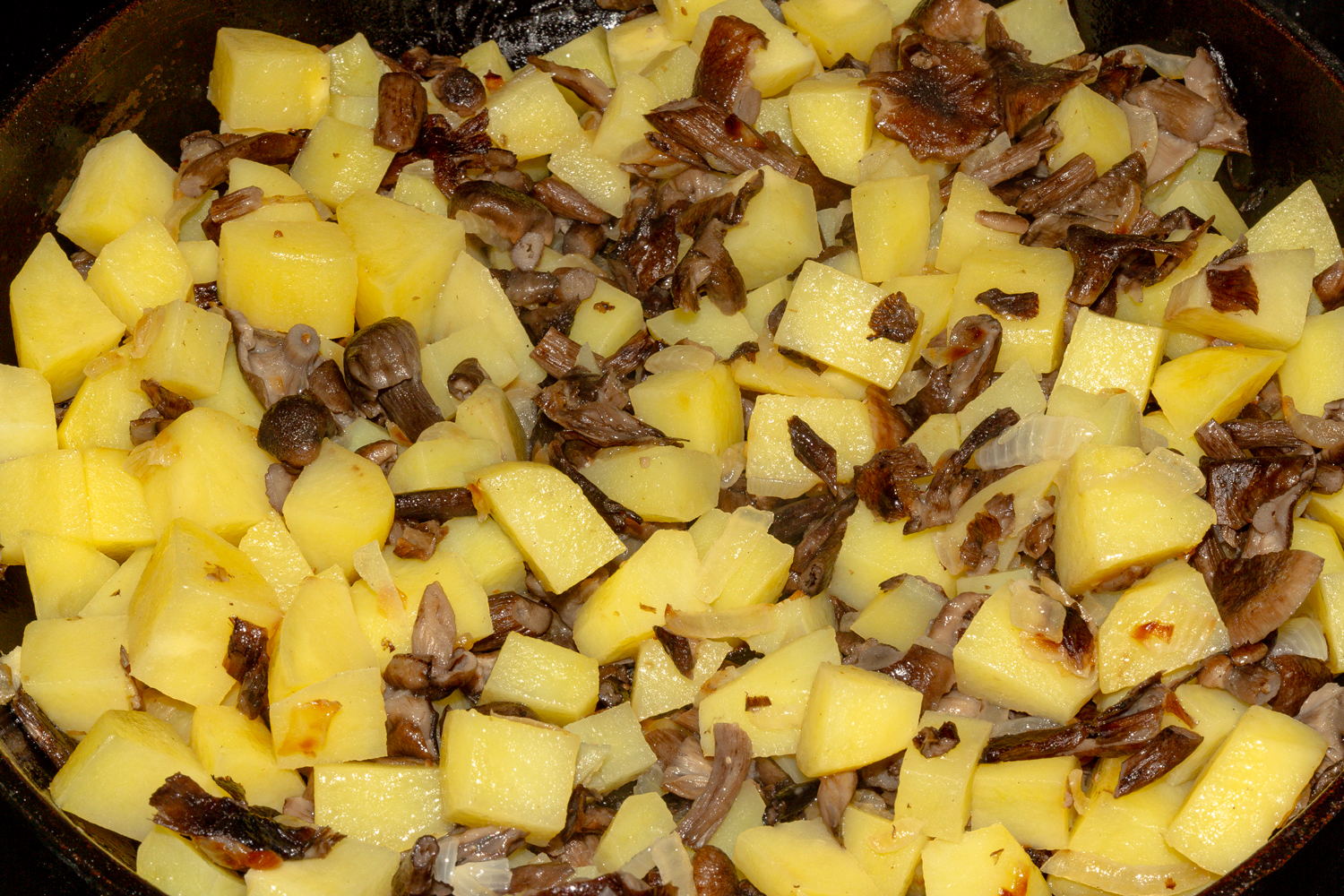 обжаренная картошка по рецепту Утка с грибами и картофелем