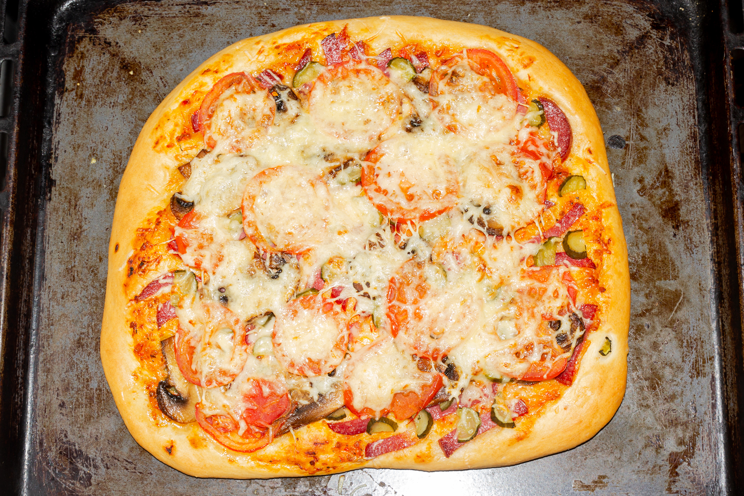 пицца приготовленная по рецепту Домашняя пицца