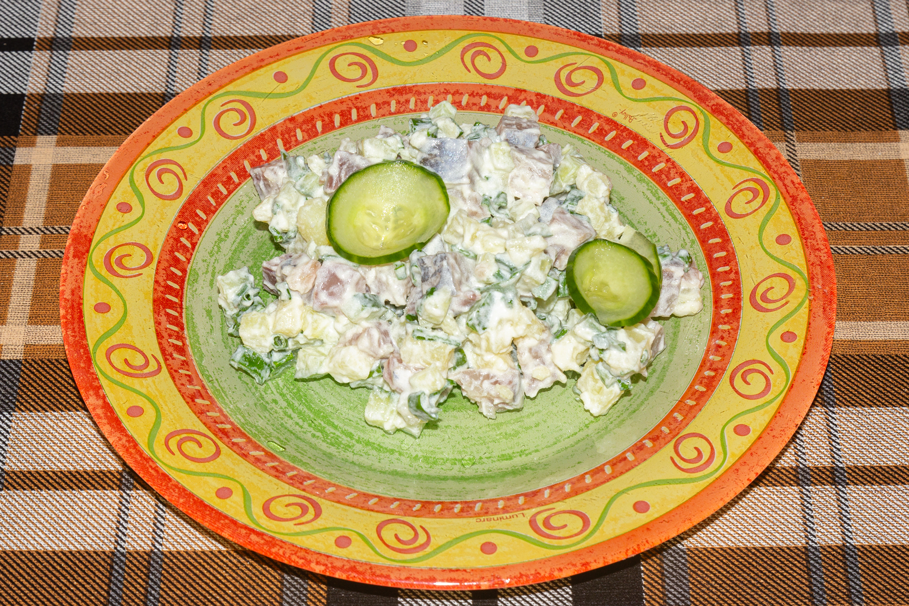 Картофельный салат с сельдью иваси