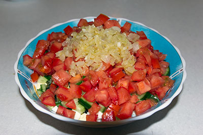 Салат из морской капусты, все ингредиенты в салате