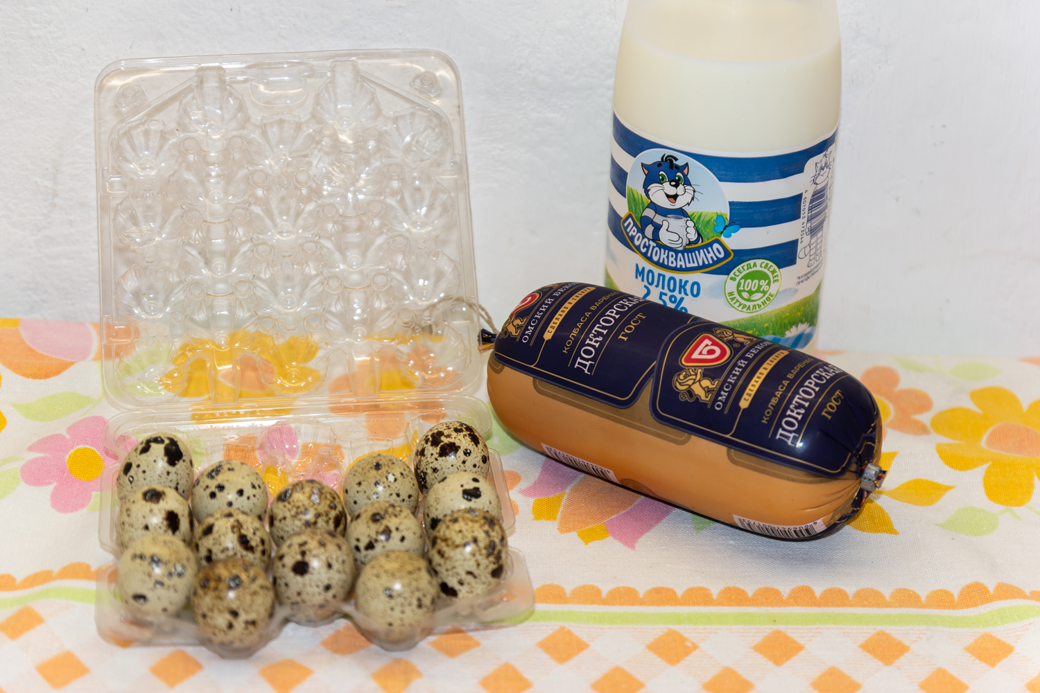 продукты для рецепта Омлет из перепелиных яиц
